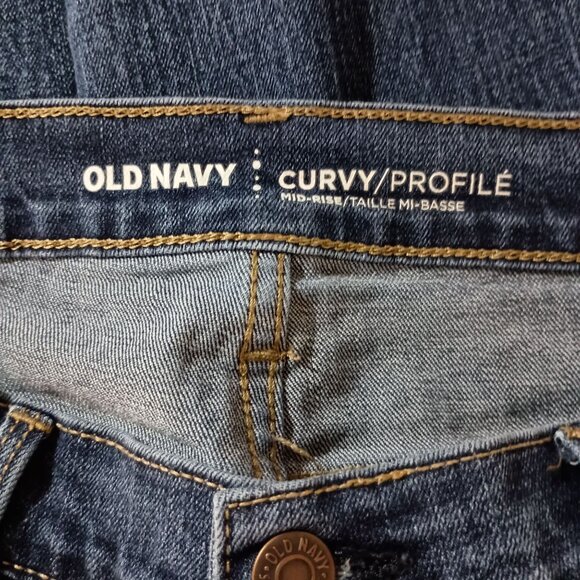 Old Navy Curvy Profile Distressed Straight Leg Jeans Women’s Size 6 Blue Denim - Picture 6 of 6